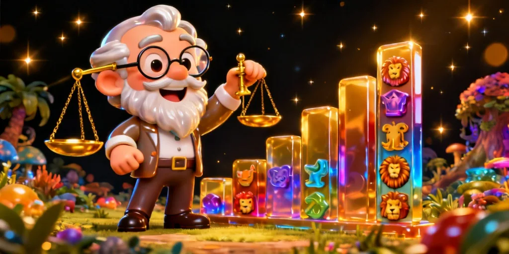 กราฟิกแสดงความผันผวนของเกม 5 ราชสีห์ เมกะเวย์ลุ้นโชค