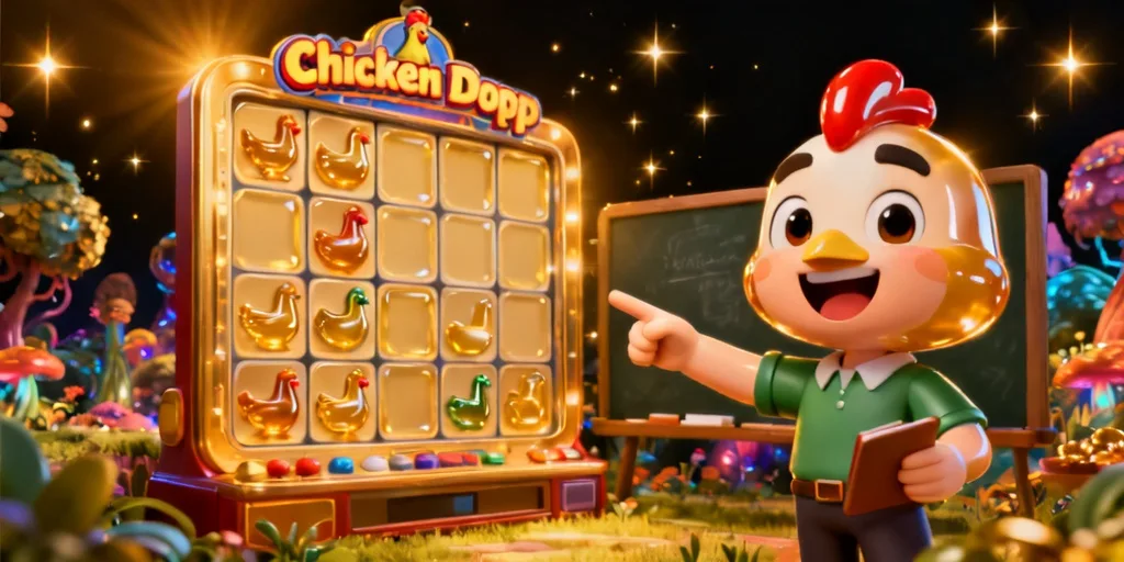 ภาพประกอบวิธีเล่นและการวางเดิมพันในเกม ชิคเก้นดรอป แตกง่ายฟรีสปิน
