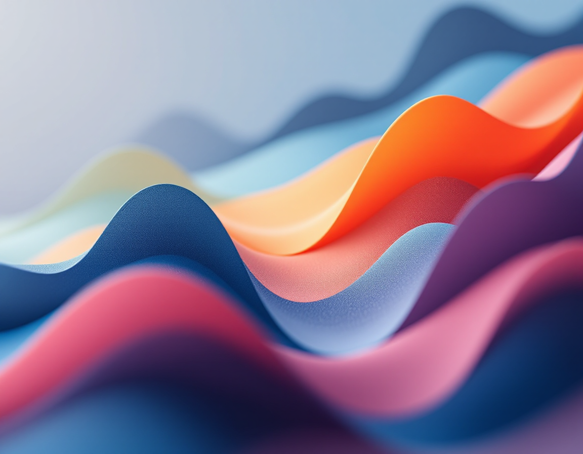 Abstract visualization of volatility spectrum with three distinct zones (low, medium, high) represented by wave patterns and